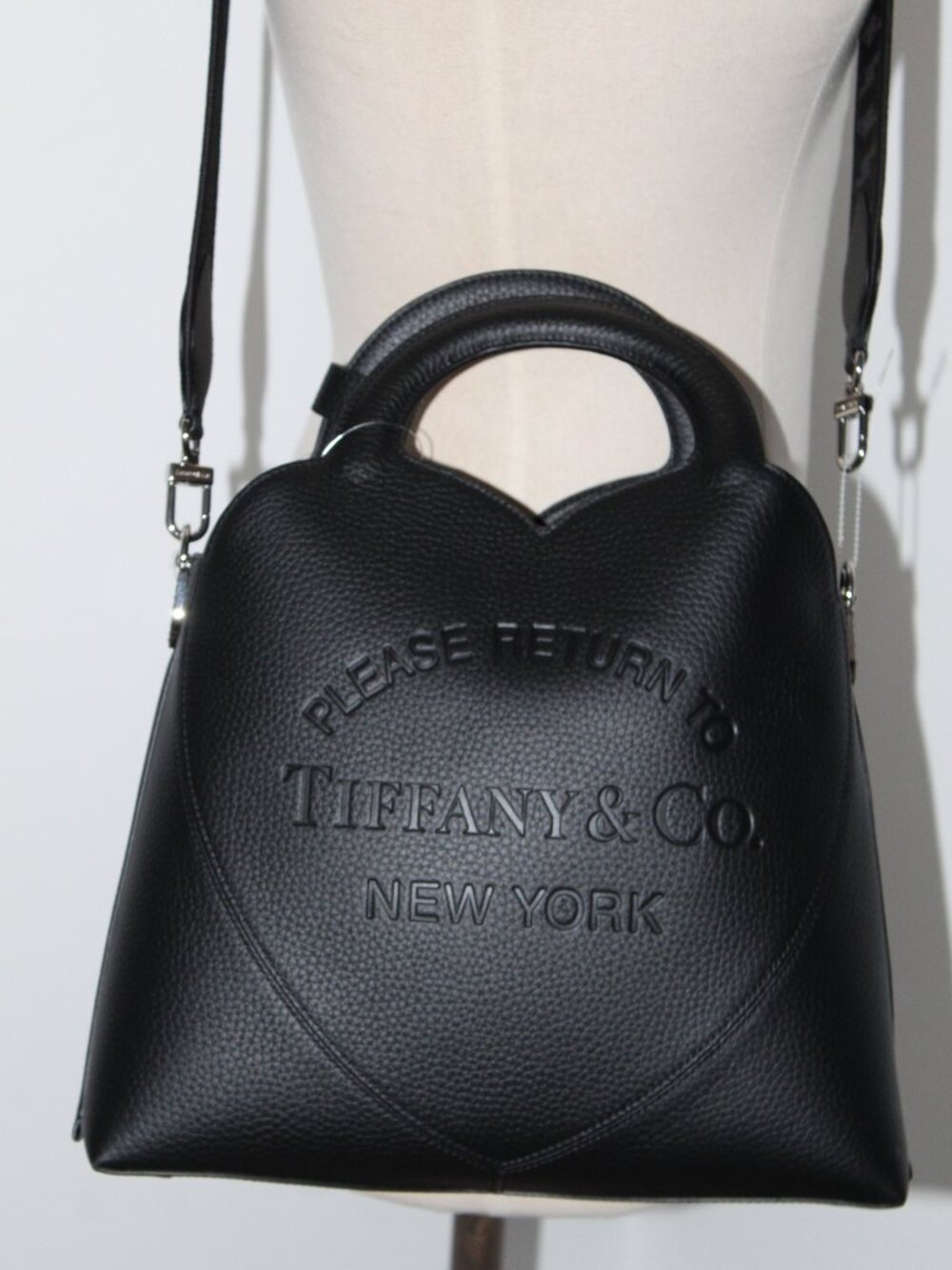 NEW Tiffany & Co Return To Tiffany Charm Tote Shoulder Bag Top Handle Leather
